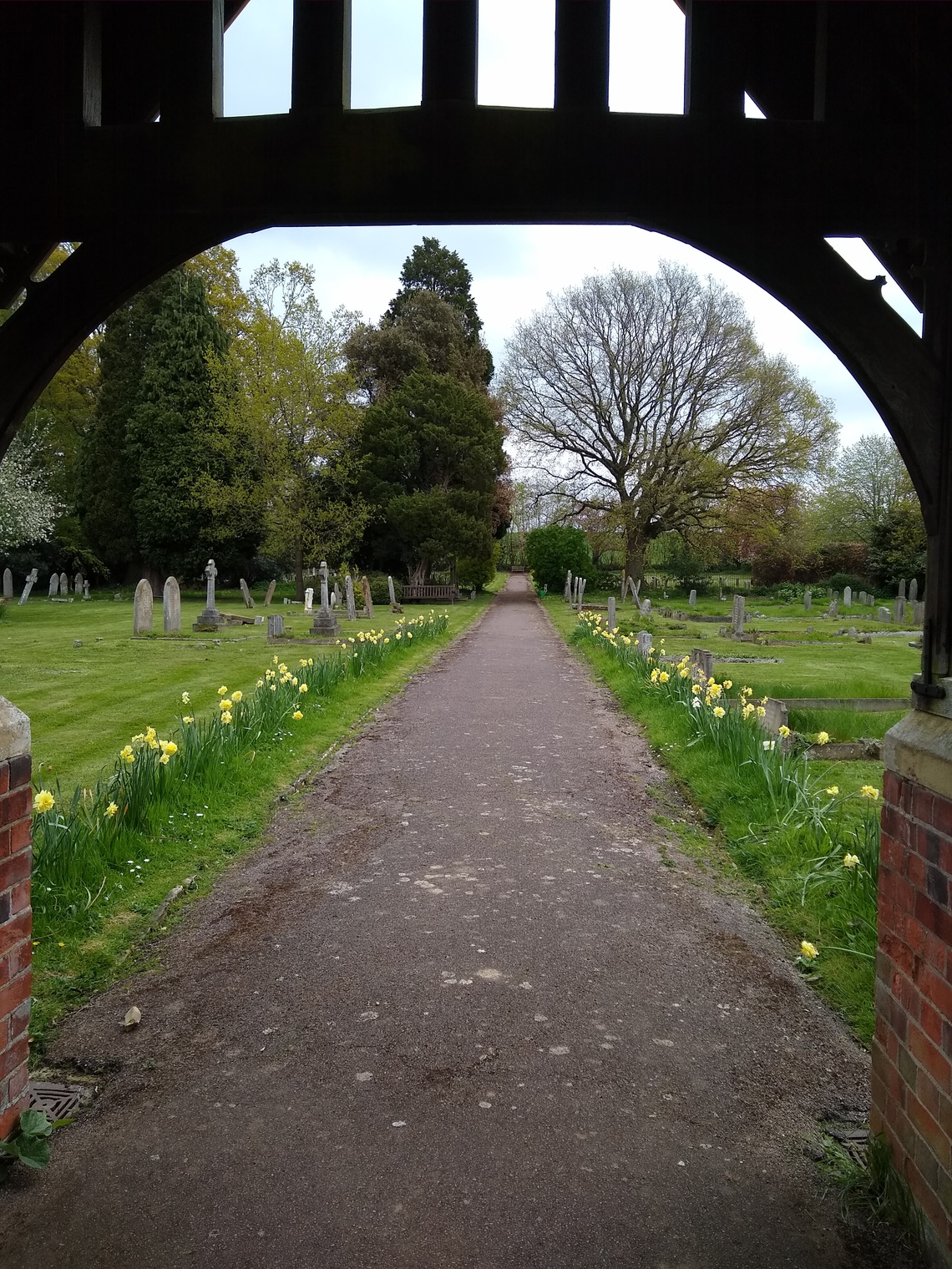 View through cemetery entrance
