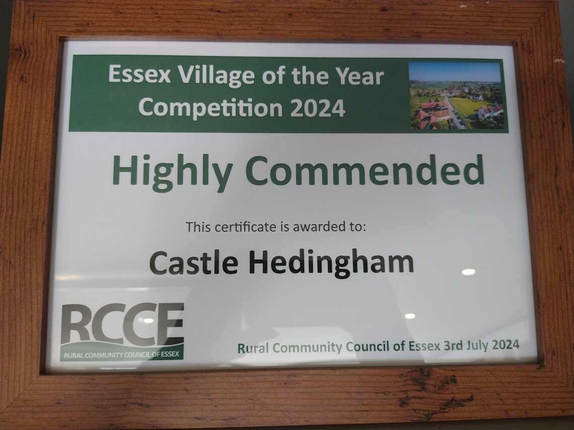 Essex Village of the Year 2024 certificate highly commended